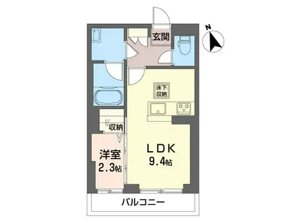 ルピナスコモド(1LDK/1階)の間取り写真