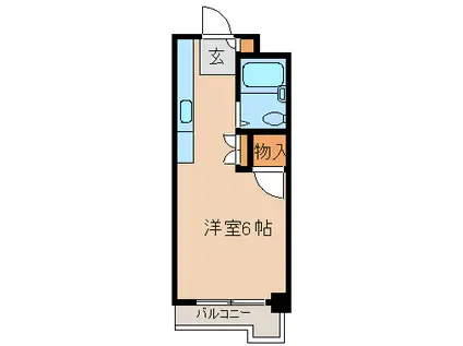 ガーデンヒルズ横浜(ワンルーム/3階)の間取り写真