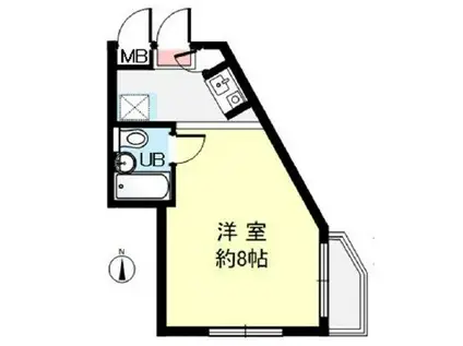 クリフサイド西岡本(ワンルーム/2階)の間取り写真