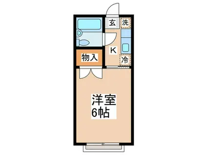 パークハイツ中島I(1K/3階)の間取り写真