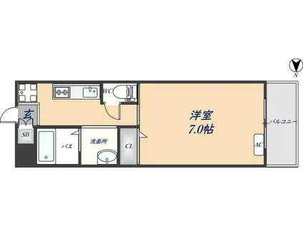 EPOCH昭和町(1K/3階)の間取り写真