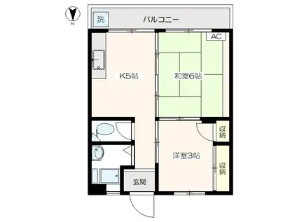 いずみマンション(2K/1階)の間取り写真
