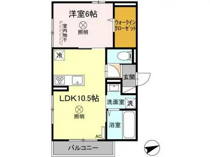 せせらぎハイツIII(1LDK/2階)の間取り写真