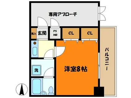 ライオンズマンション元住吉第2(1K/1階)の間取り写真
