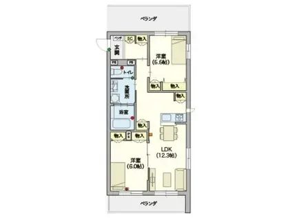 GLOIRE(2LDK/2階)の間取り写真