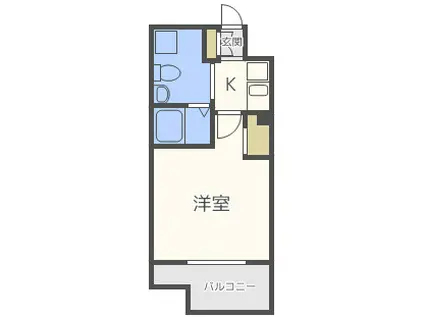 レジディア谷町(1K/14階)の間取り写真