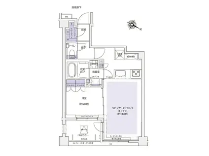 ケーディーエックスレジデンス横濱紅葉坂(1LDK/2階)の間取り写真