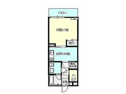 元町スクエア(1K/2階)の間取り写真