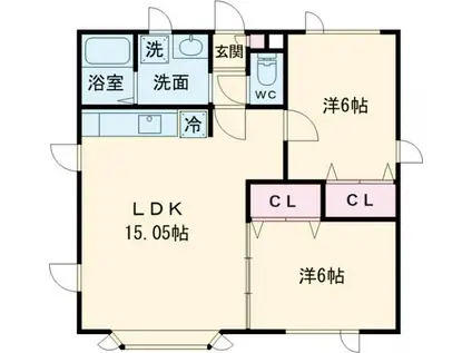 プラットホーム(2LDK/2階)の間取り写真