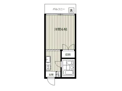 キャビンタコス(ワンルーム/3階)の間取り写真