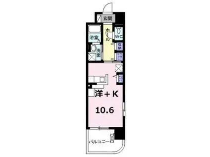 エストラット狭山(ワンルーム/6階)の間取り写真