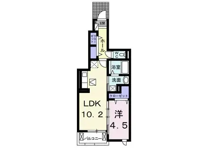 プラスワン神明 A(1LDK/1階)の間取り写真