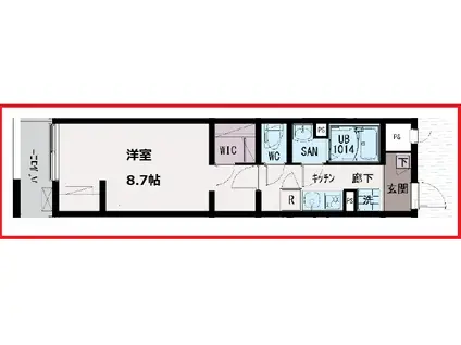 サン平井駅南口(1K/2階)の間取り写真