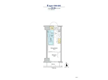 プラウドフラット浅草トレサージュ(1DK/8階)の間取り写真
