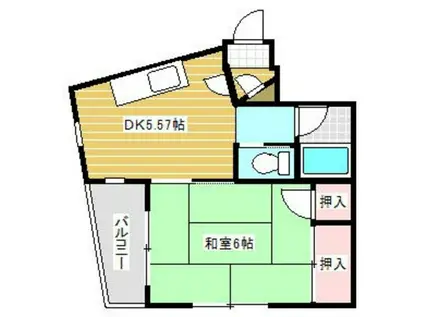 シェグラン片柳(1DK/4階)の間取り写真