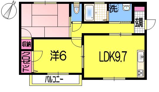 レジデンス和田(2LDK/2階)の間取り写真