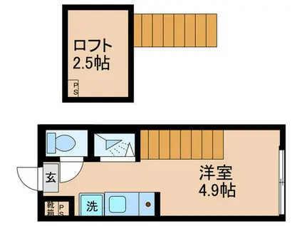 ウッドガーデン(ワンルーム/2階)の間取り写真