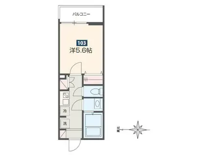 メルディア柏(1K/1階)の間取り写真