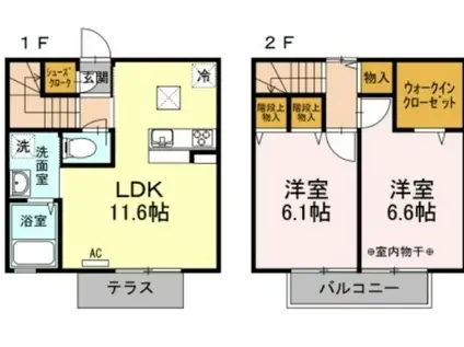 ヴェルエール(2LDK/1階)の間取り写真