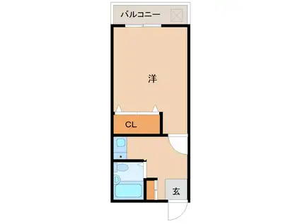 チェリーマンション(1K/2階)の間取り写真