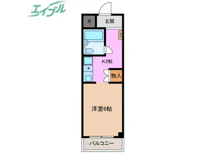 レジデンス昭和四日市(1K/9階)の間取り写真