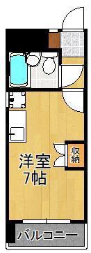 第14共立ビル(ワンルーム/5階)の間取り写真