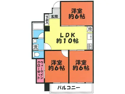 メゾン野村(3LDK/3階)の間取り写真