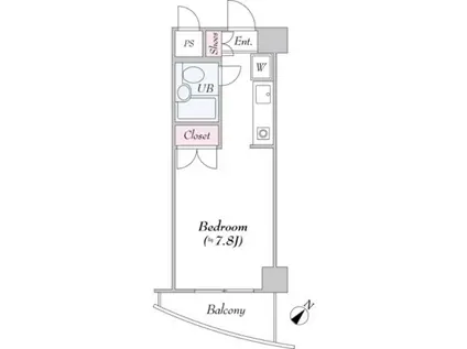 TS ECO川崎(ワンルーム/8階)の間取り写真