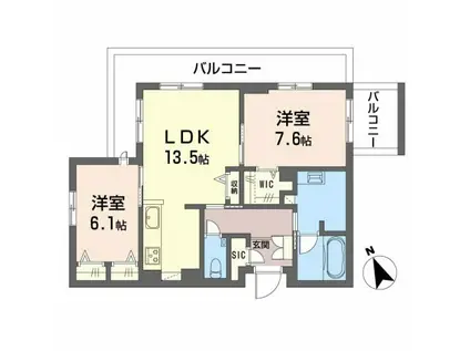 クレイエール(2LDK/4階)の間取り写真