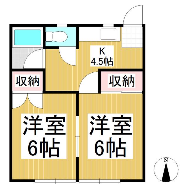 蒼久保サンルートマンション(2K/2階)の間取り写真