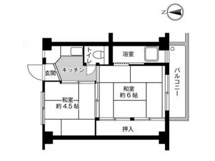 ビレッジハウス沢野本(2K/5階)の間取り写真