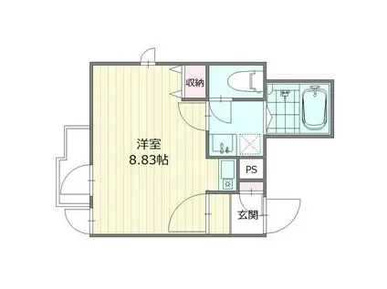 ミライエ(ワンルーム/3階)の間取り写真