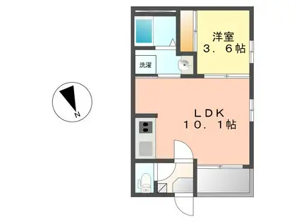 レガリスト上小田井CK(1LDK/1階)の間取り写真