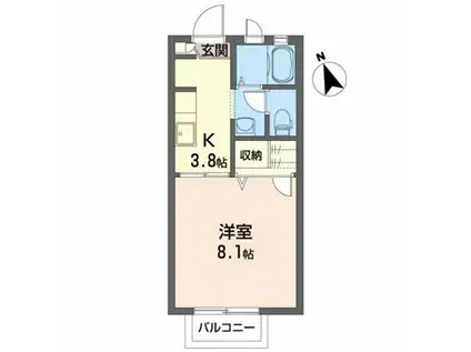 STK城北(1K/2階)の間取り写真