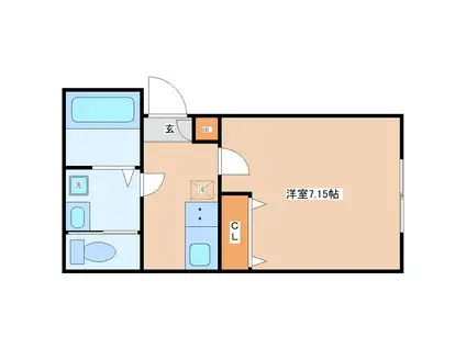 メゾン・ド・ラヴィエンヌ(1K/2階)の間取り写真