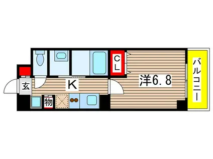 千葉ポートイースト(1K/11階)の間取り写真