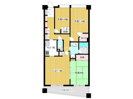 藤和シティホームズ新井薬師前(3LDK/2階)の間取り写真