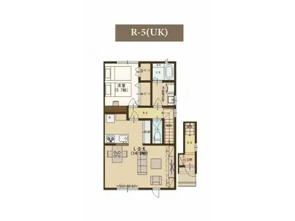 HOMES USONIA・前川東V(1LDK/2階)の間取り写真