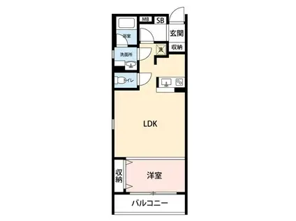 マイナビSTAYセイントタウン初台(ワンルーム/2階)の間取り写真