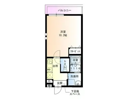 フジパレス西湊II番館(1K/1階)の間取り写真