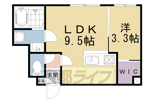 イオ・リアン坂本II(1LDK/1階)の間取り写真