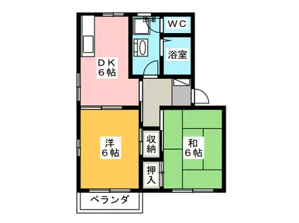 フレッシュタウンNG 2(2DK/1階)の間取り写真