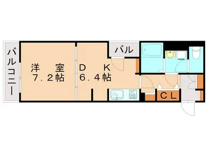 リバーサイド サン(1DK/3階)の間取り写真