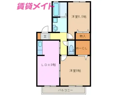 プルーデンス(2LDK/1階)の間取り写真