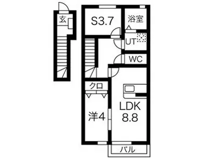 コスモス(1SLDK/2階)の間取り写真