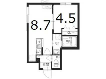 レクスベイル澄川(1LDK/2階)の間取り写真