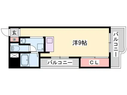 ＪＲ播但線 京口駅 徒歩9分 7階建 築38年(1K/5階)の間取り写真