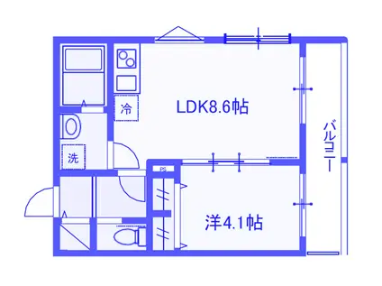 MELDIA岩槻III(1K/1階)の間取り写真