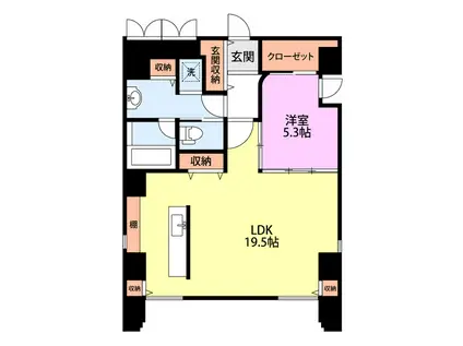 VILLA ARIETTA(1LDK/5階)の間取り写真