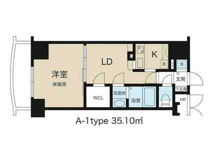 ノルデンタワー新大阪アネックス(1LDK/16階)の間取り写真